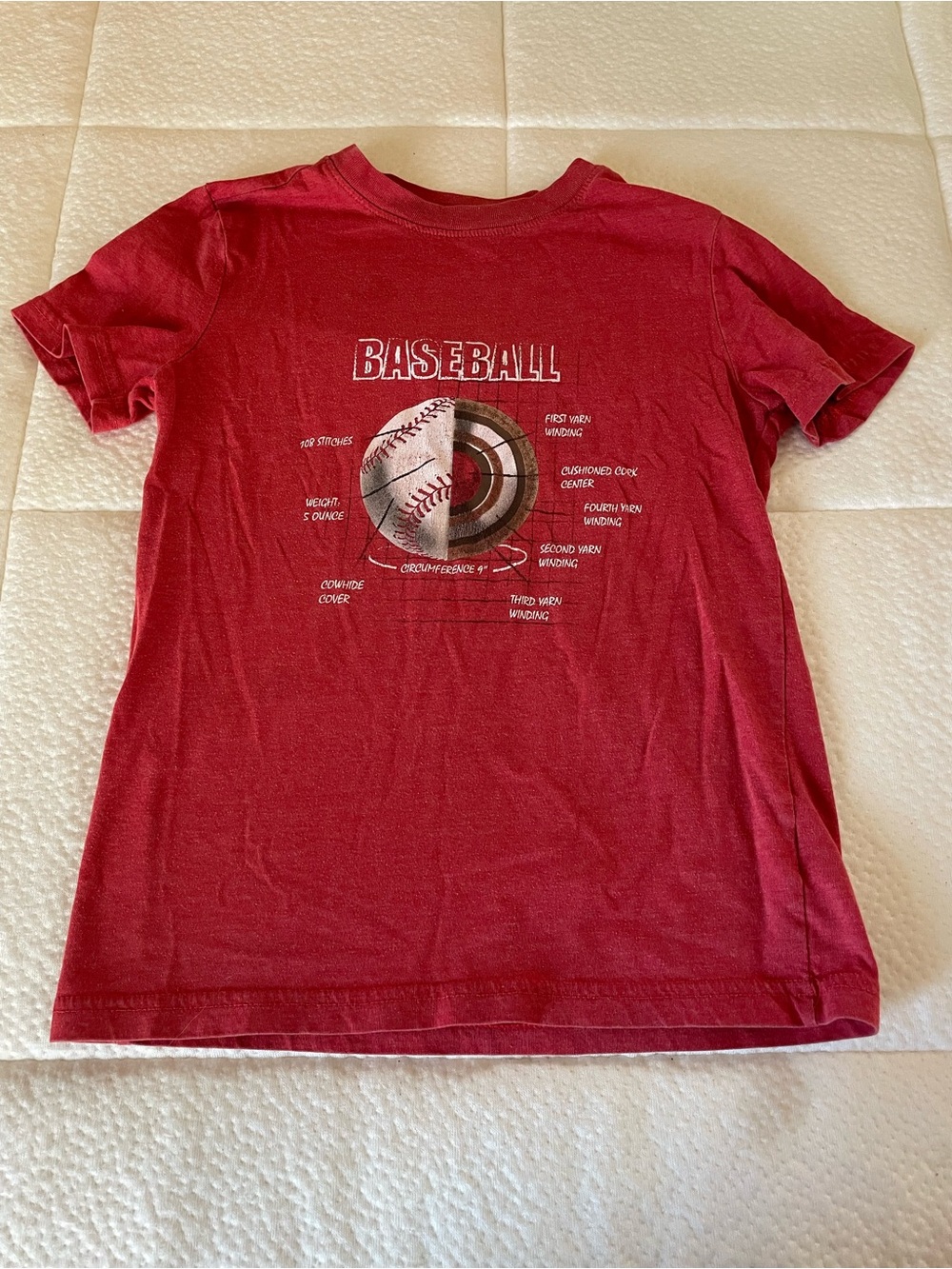 Cat & Jack Red Crewneck Graphic Tee